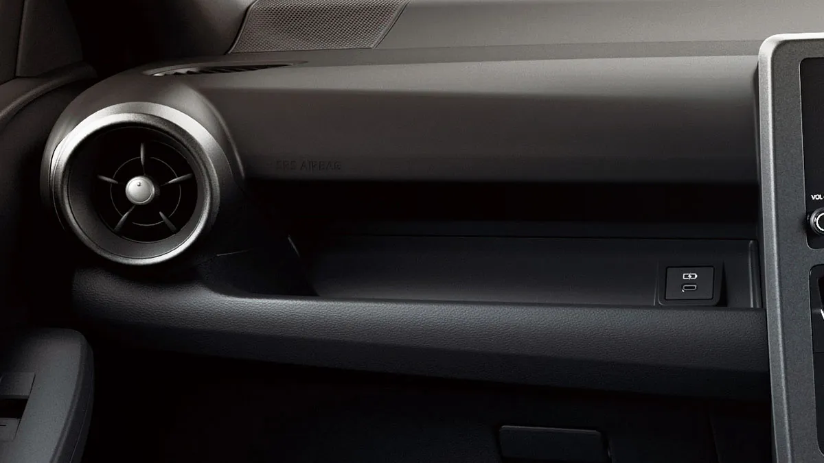 Spacious Front Passenger Compartment with New USB Power Supply